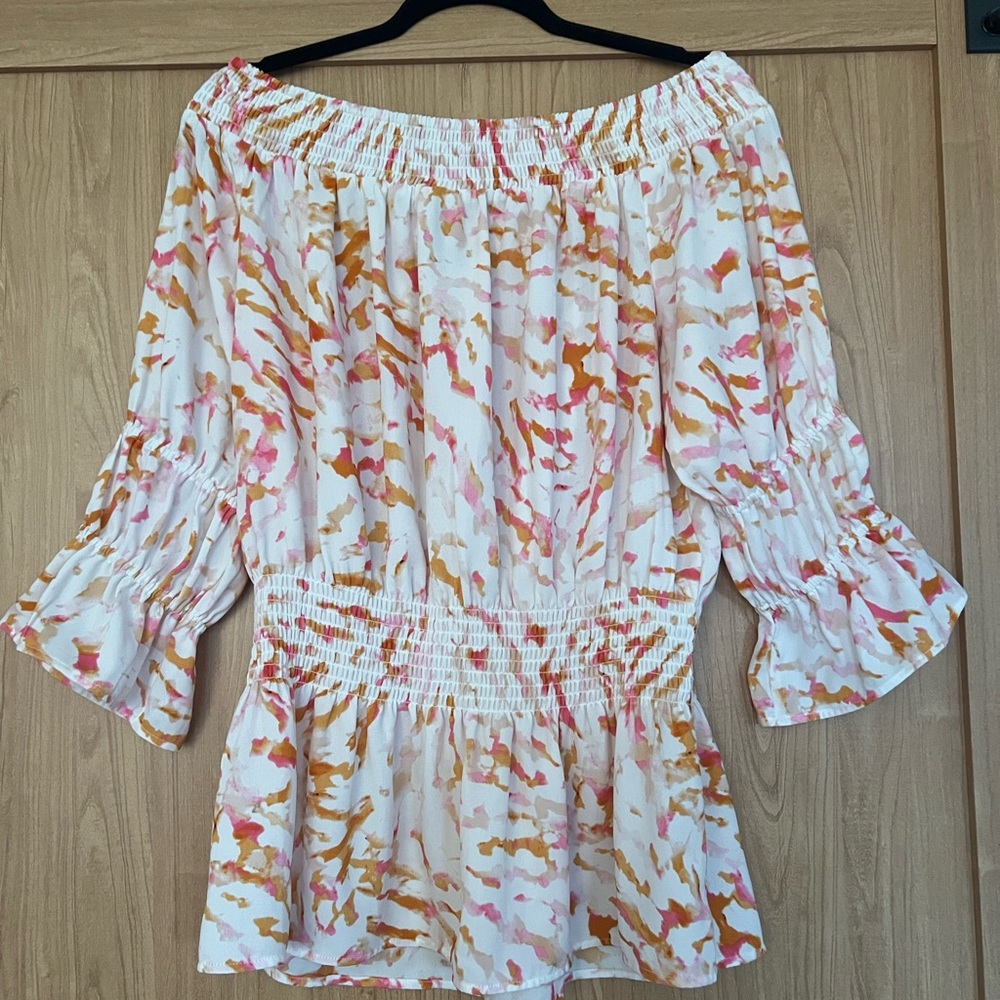 CAbi Drop Off Blouse Size Large
